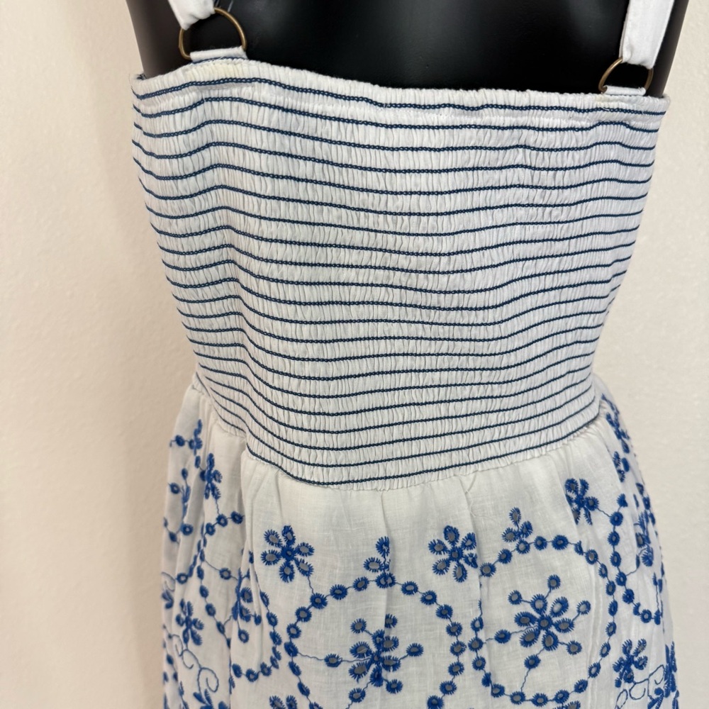 Chic Blue and White Floral Maxi Dress - Picture 7 of 14